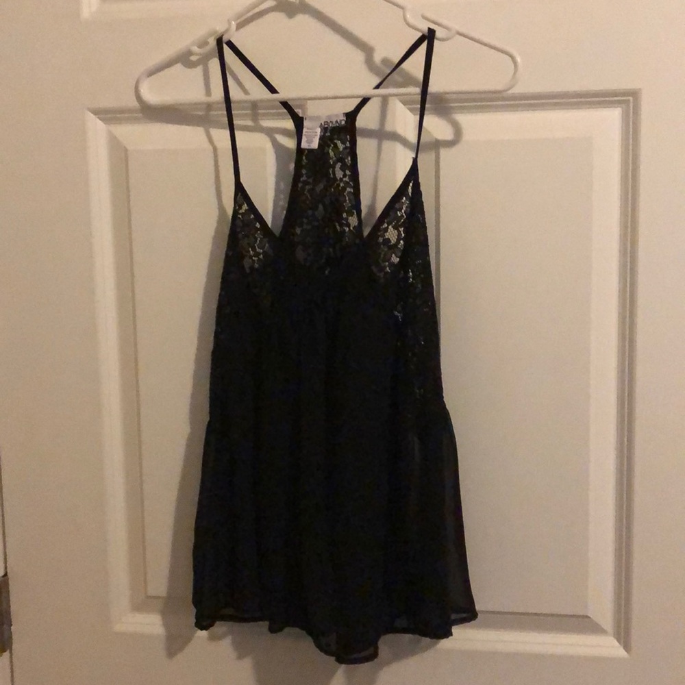 Abound x-small black chiffon and lace tank